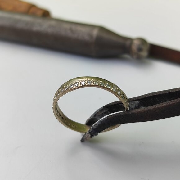 Engagement ring. 14K solid Yellow gold ring with 0.25ct Diamonds. Unique - Picture 12 of 17